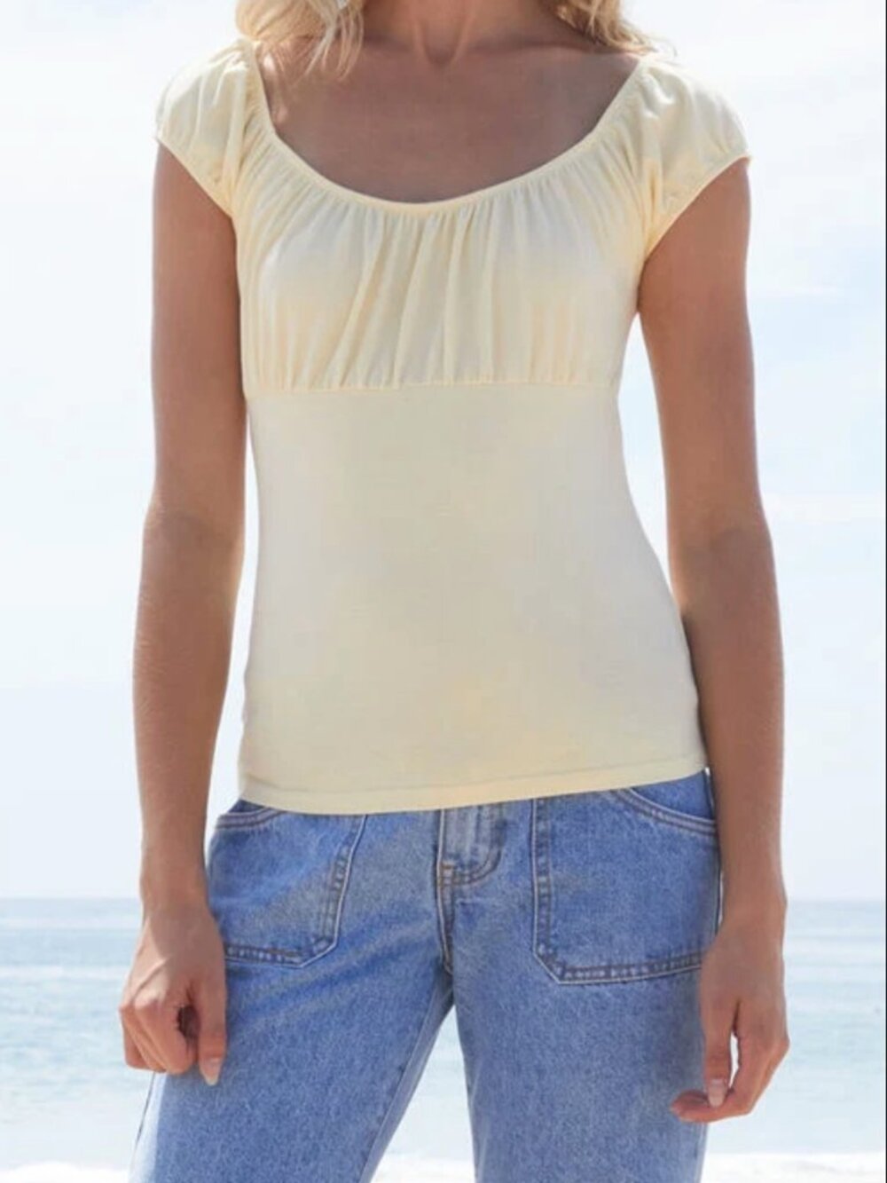 Brandy Melville Casey Top Butter Yellow